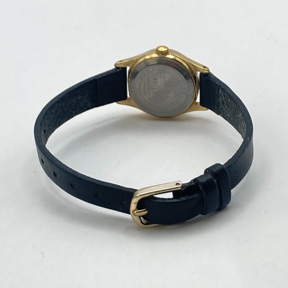 Vintage Timex Womens Watch 22mm Gold Tone Linen Dial Date New Battery SMALL 7.5" - Picture 12 of 16